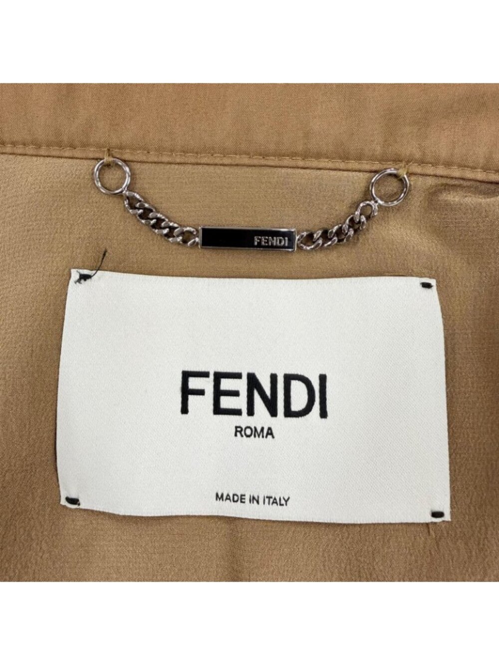 Fendi Cotton 100% Cowhide Leather Hooded Coat Brown 40 - Picture 8 of 14